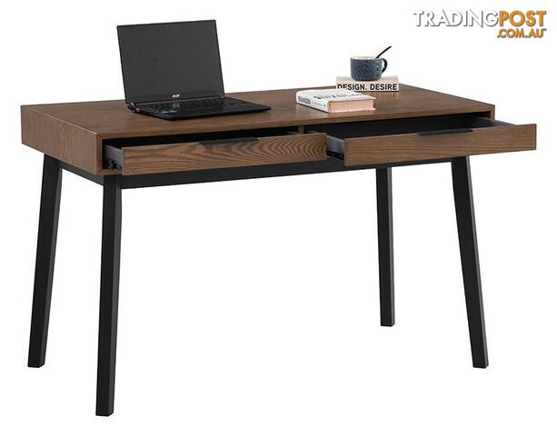 MALTON Study Desk 120cm - Black & Walnut - 124024 - 9334719000442