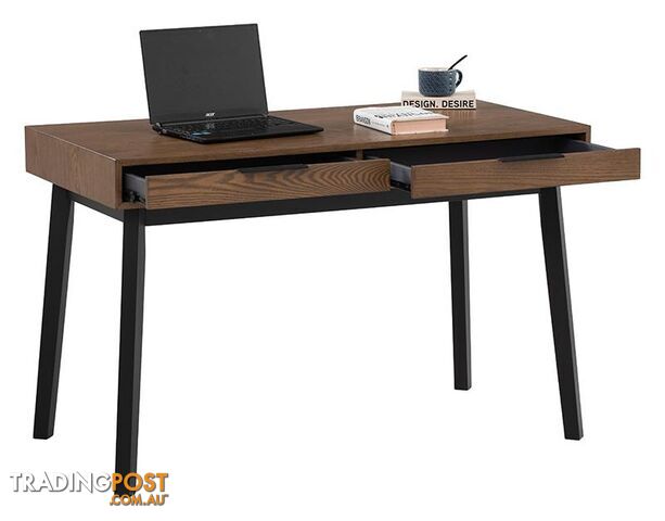 MALTON Study Desk 120cm - Black & Walnut - 124024 - 9334719000442