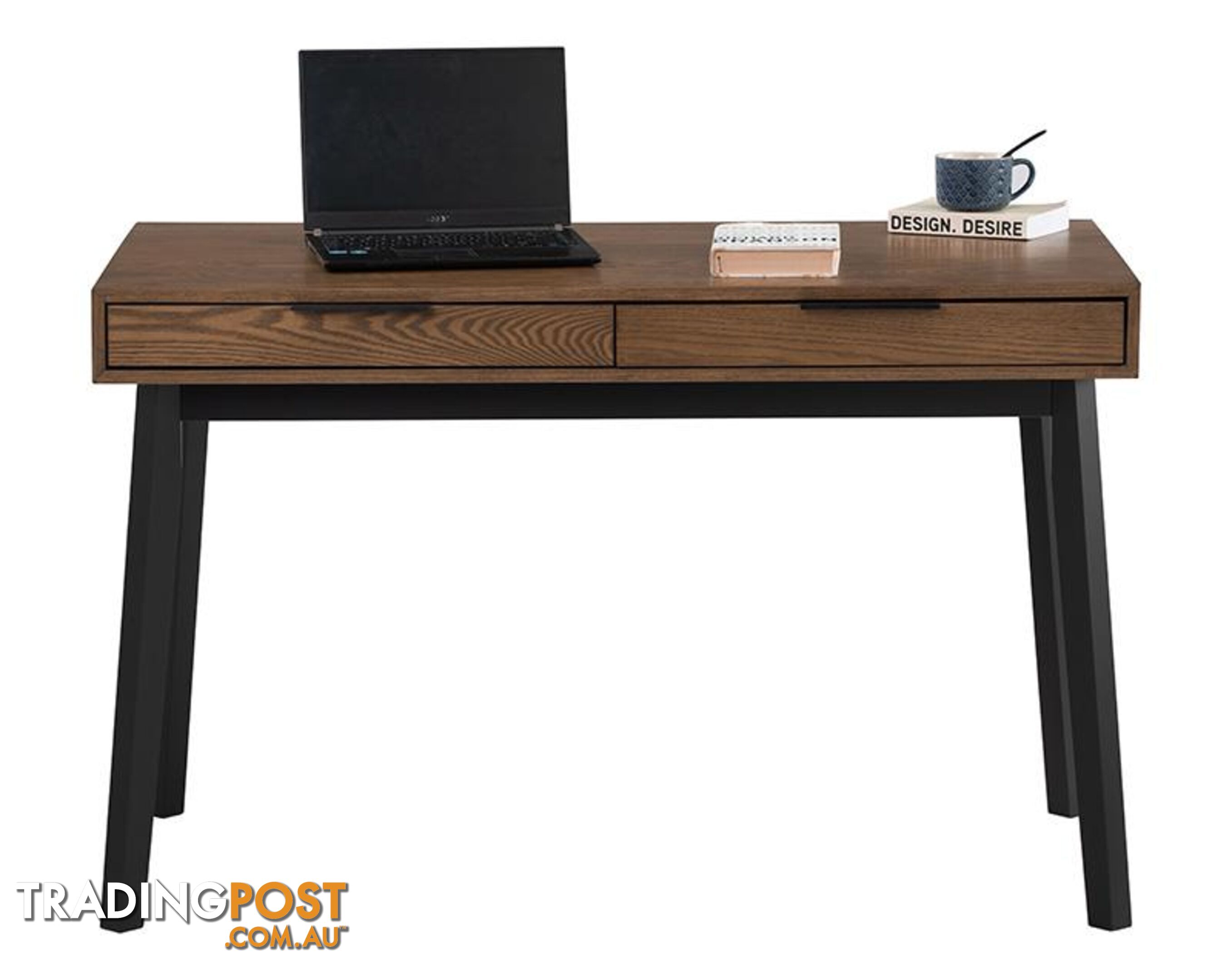MALTON Study Desk 120cm - Black & Walnut - 124024 - 9334719000442