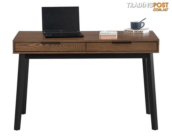 MALTON Study Desk 120cm - Black & Walnut - 124024 - 9334719000442