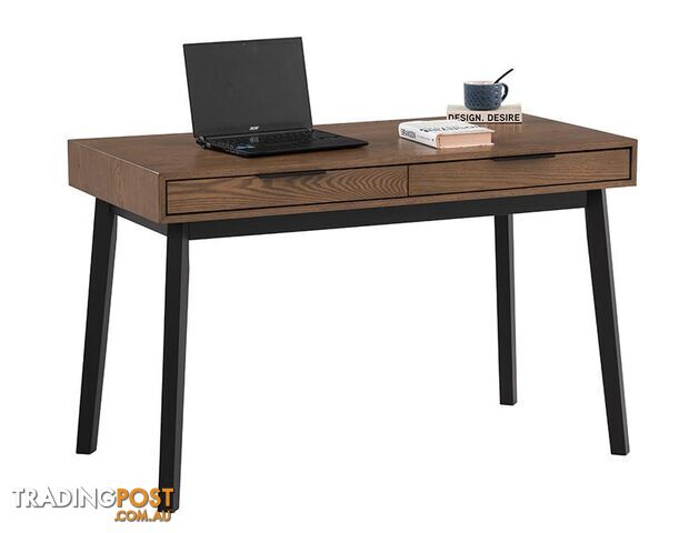 MALTON Study Desk 120cm - Black & Walnut - 124024 - 9334719000442