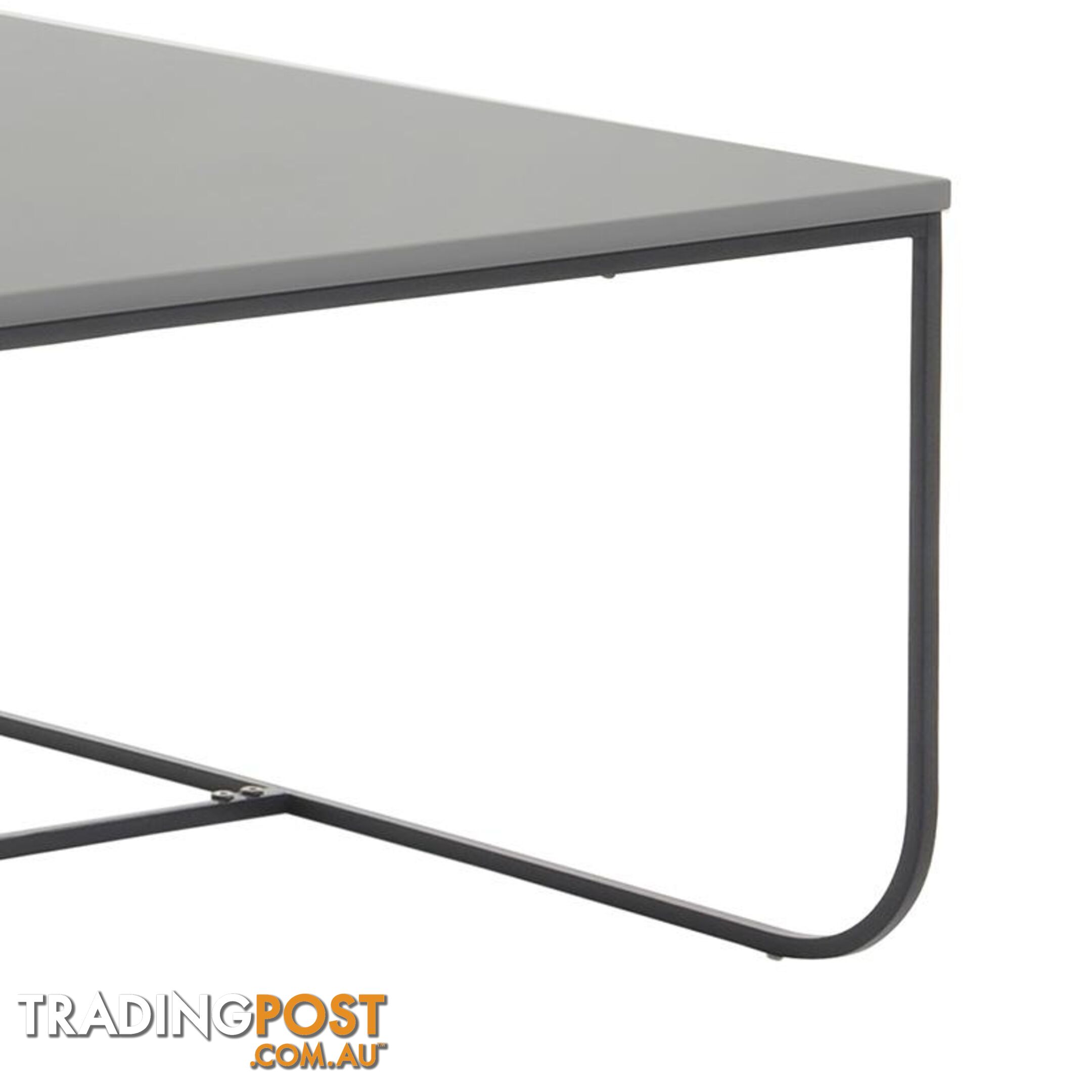 MARIT Coffee Table - 90cm - Grey + Black Metal - MI-T1139-CT - 9334719006680