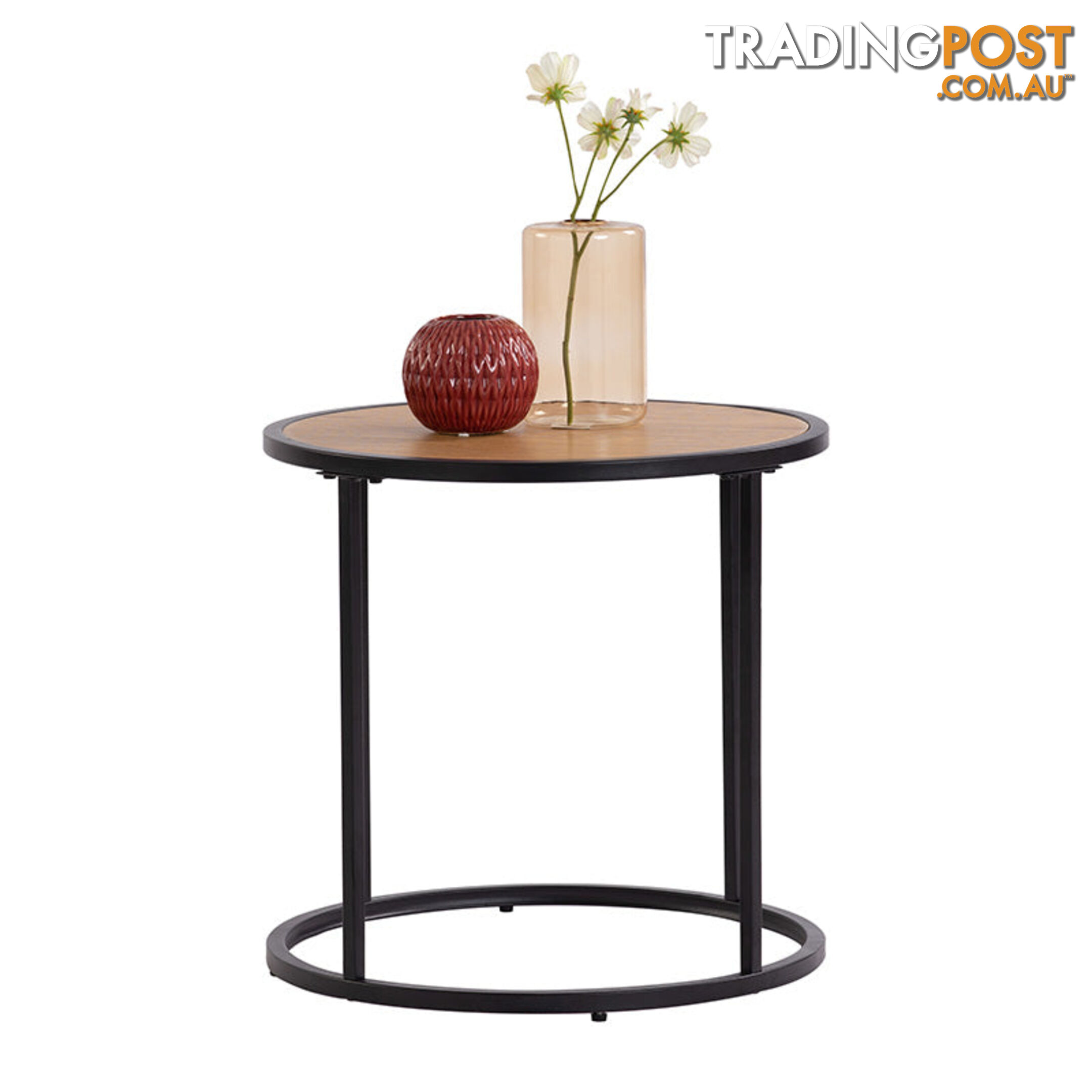 BRADFORD Side Table 45cm - Natural & Black - 131066 - 9334719000497