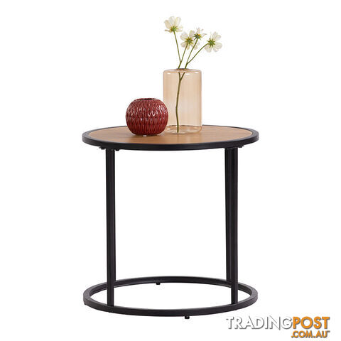 BRADFORD Side Table 45cm - Natural & Black - 131066 - 9334719000497