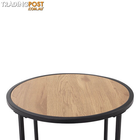 BRADFORD Side Table 45cm - Natural & Black - 131066 - 9334719000497