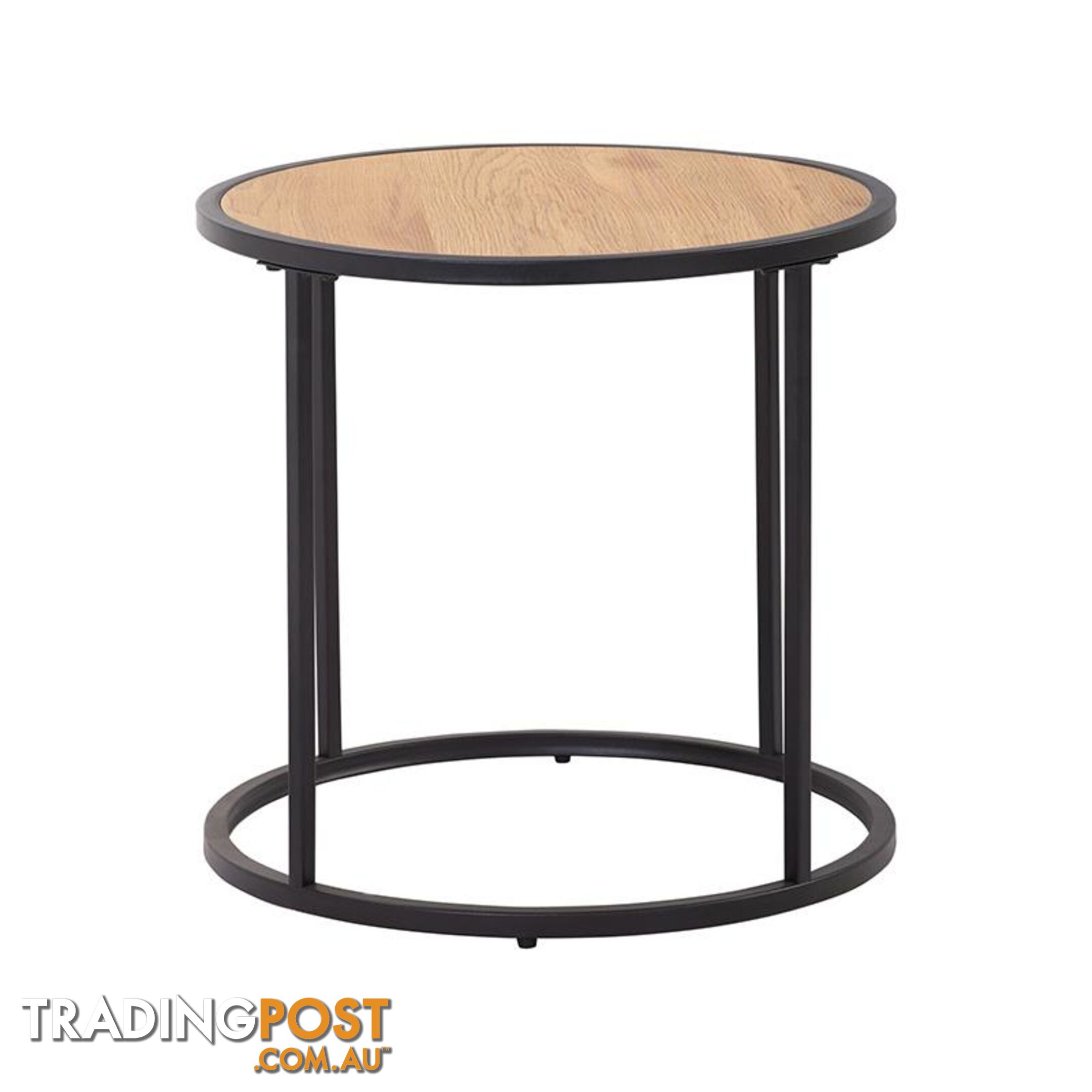 BRADFORD Side Table 45cm - Natural & Black - 131066 - 9334719000497