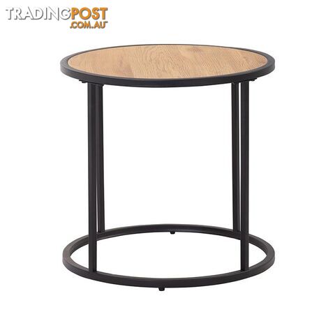 BRADFORD Side Table 45cm - Natural & Black - 131066 - 9334719000497