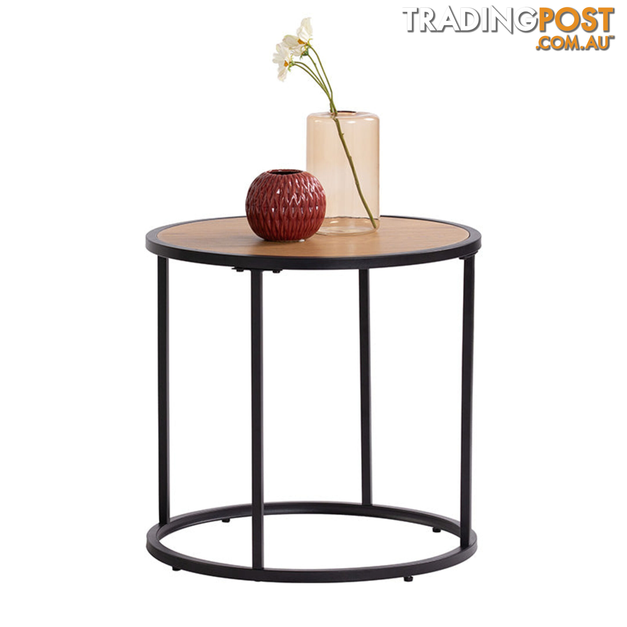 BRADFORD Side Table 45cm - Natural & Black - 131066 - 9334719000497