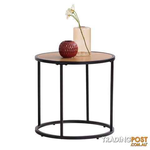 BRADFORD Side Table 45cm - Natural & Black - 131066 - 9334719000497