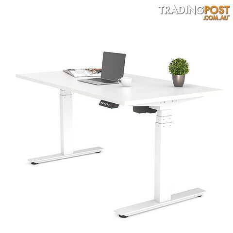 AGILE PRO Electric 2 Column Sit Standing Desk - 1200mm to 1800mm - White & Black - OG_AGE2SSD156