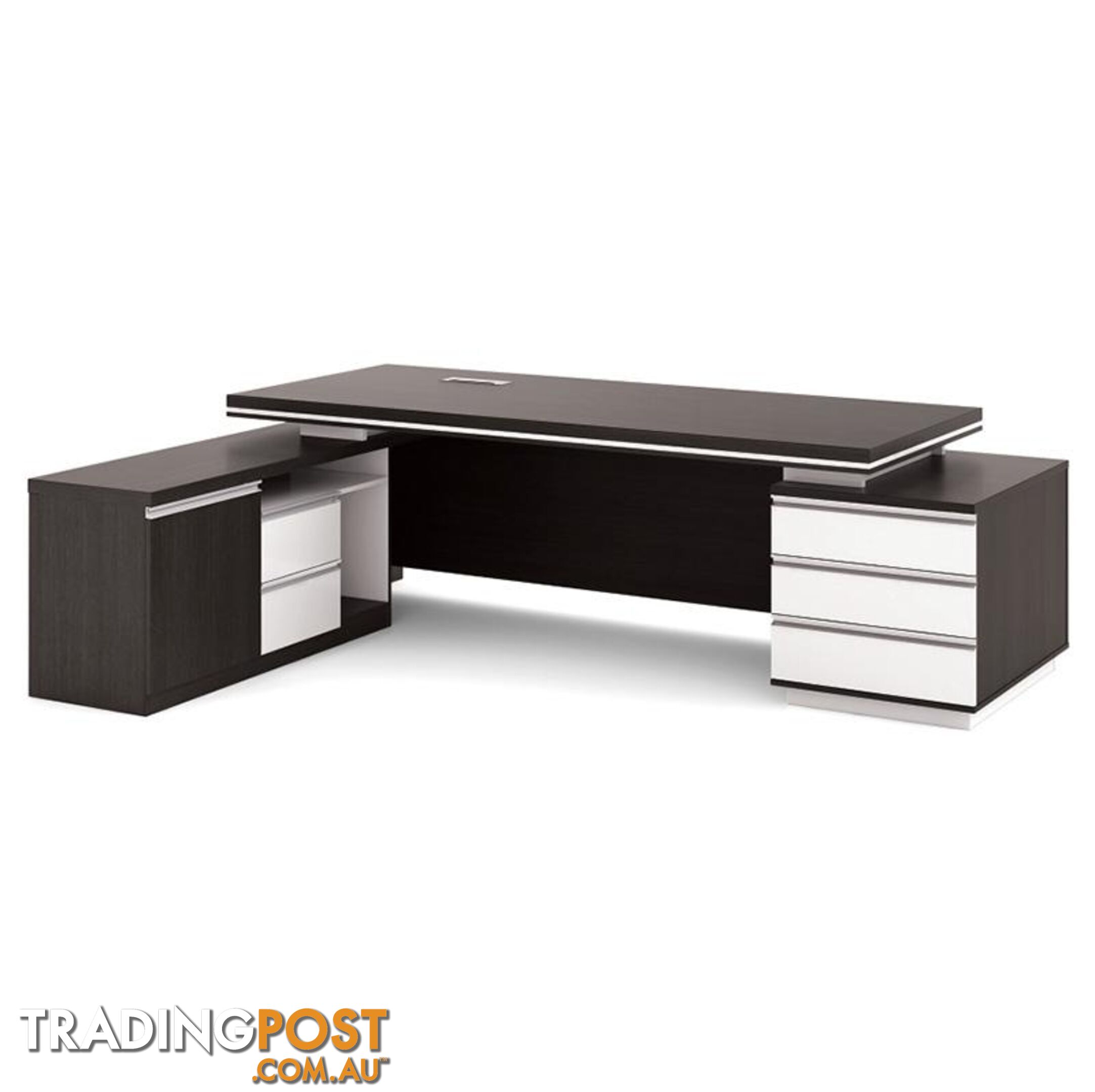 Xander Executive Office Desk with Left Return 2.49M - Black & White - MF-23MHB011 - 9334719001319