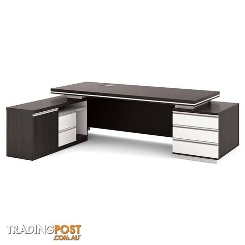 Xander Executive Office Desk with Left Return 2.49M - Black & White - MF-23MHB011 - 9334719001319