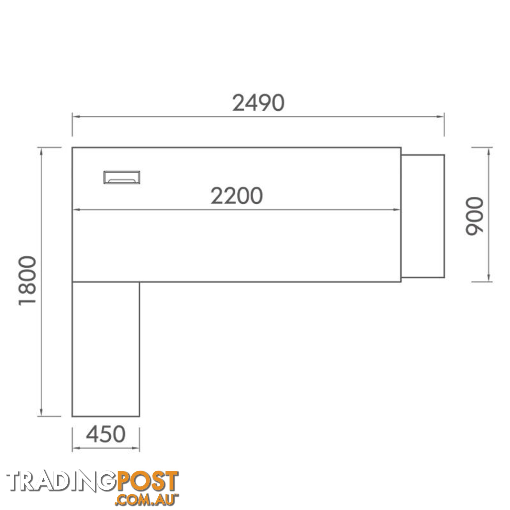 Xander Executive Office Desk with Left Return 2.49M - Black & White - MF-23MHB011 - 9334719001319