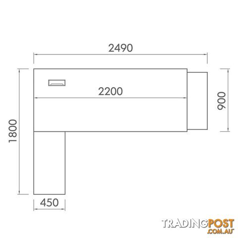 Xander Executive Office Desk with Left Return 2.49M - Black & White - MF-23MHB011 - 9334719001319