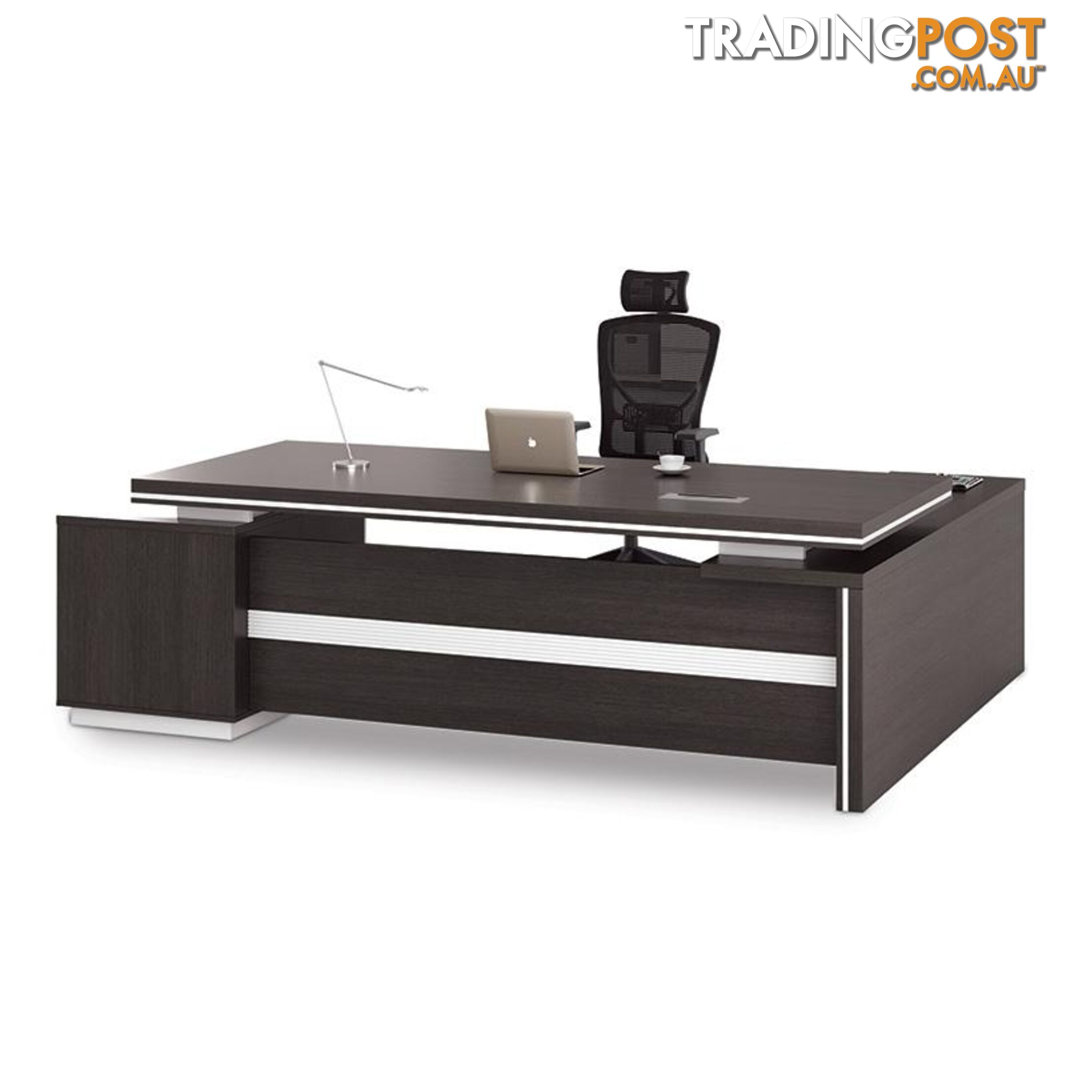 Xander Executive Office Desk with Left Return 2.49M - Black & White - MF-23MHB011 - 9334719001319