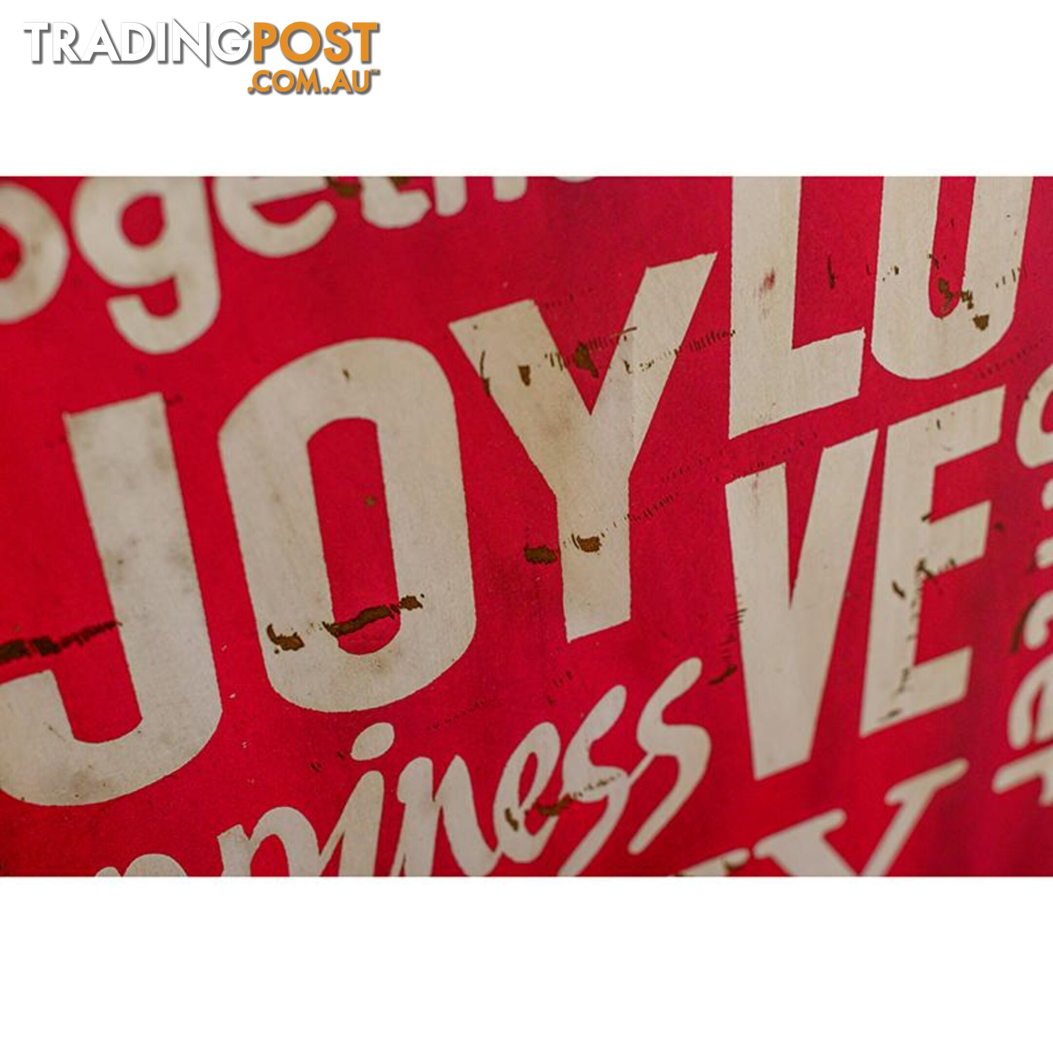 Red Joy Happiness Family Wooden Wall Hanging In Antique Red - Wall007