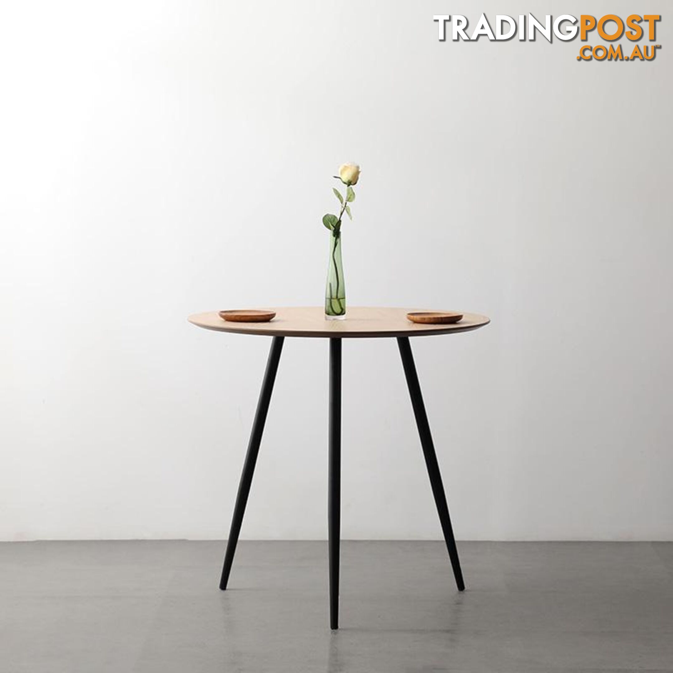 GINNY Round Dining Table 80cm - Natural & Black - BB-T001-80 - 9334719011080