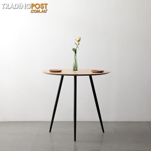 GINNY Round Dining Table 80cm - Natural & Black - BB-T001-80 - 9334719011080