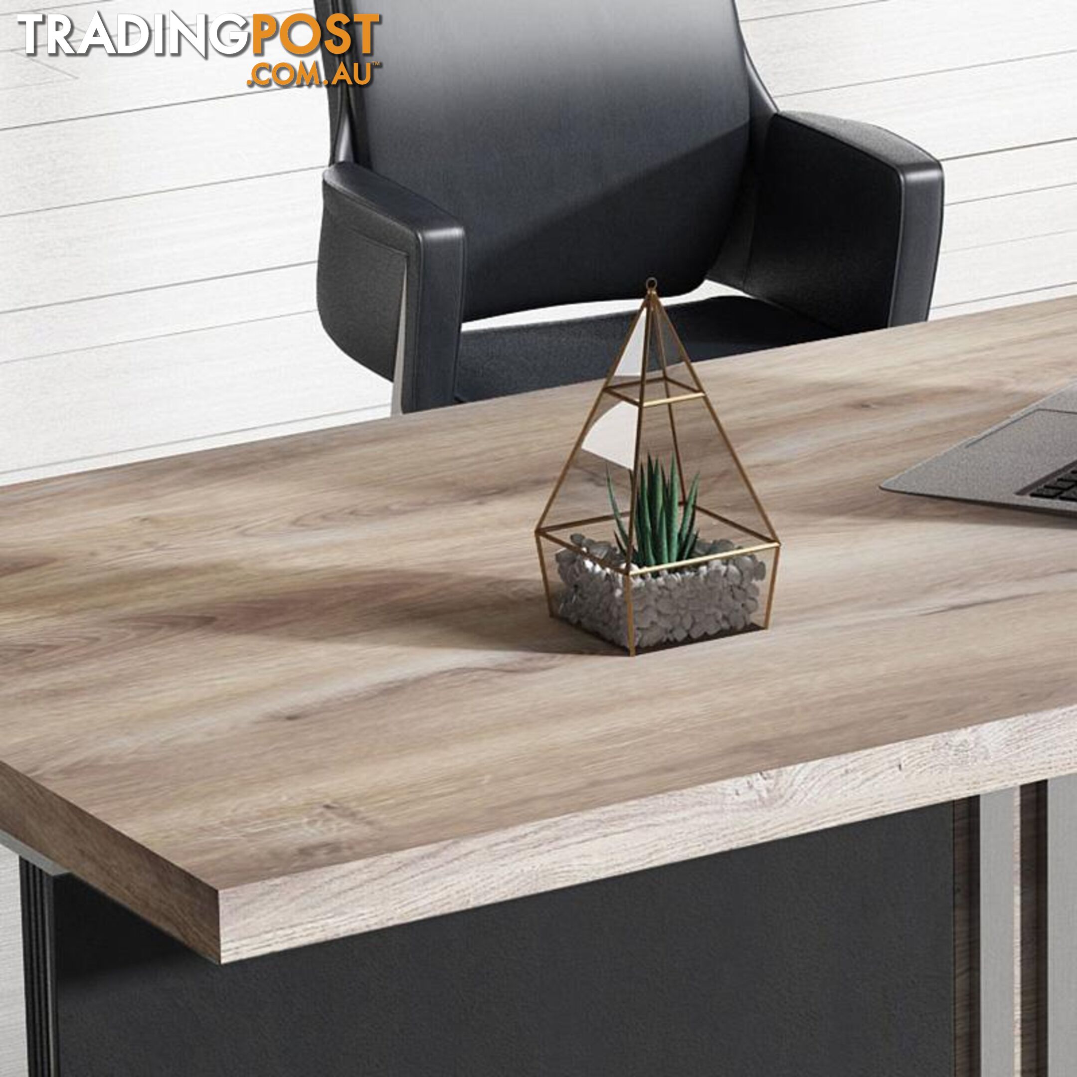 AFTAN Executive Desk Right Panel 1.8M - Warm Oak & Black - WF-N2806-D-R - 9334719010236