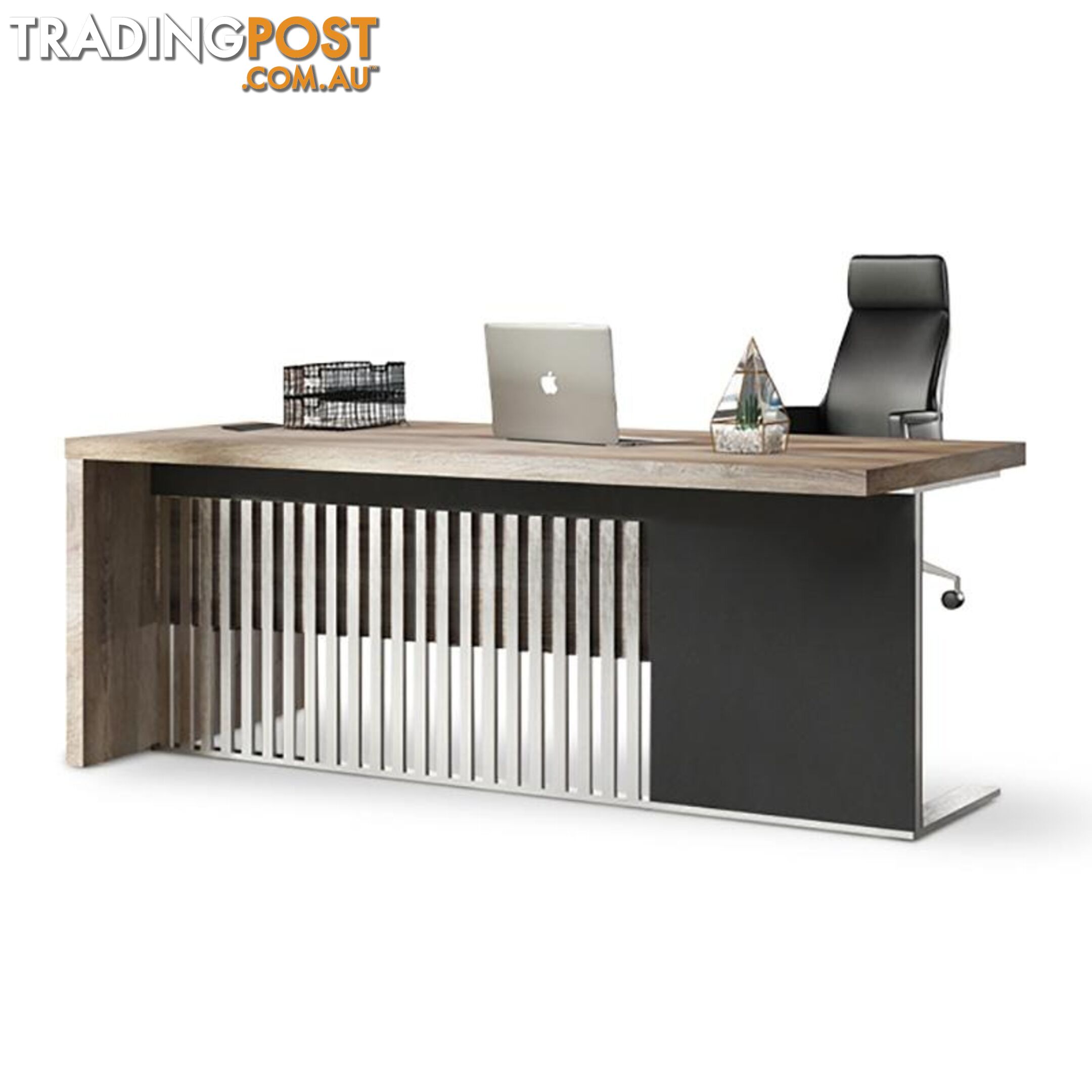 AFTAN Executive Desk Right Panel 1.8M - Warm Oak & Black - WF-N2806-D-R - 9334719010236