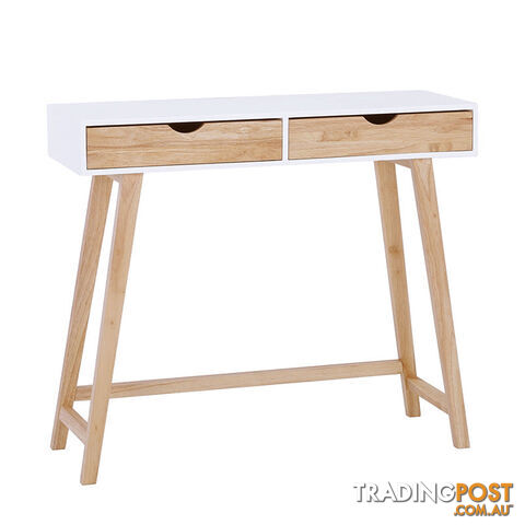 ARSENIO Console Table 90cm - Natural & White - 133093 - 9334719012148