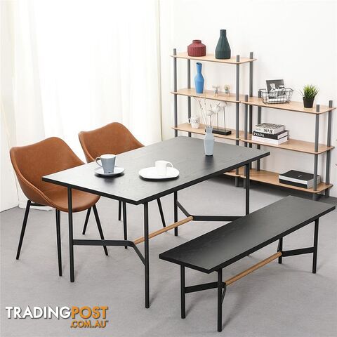 NELLIE Dining Table 150cm - Black & Natural - BB-T003 - 9334719011097