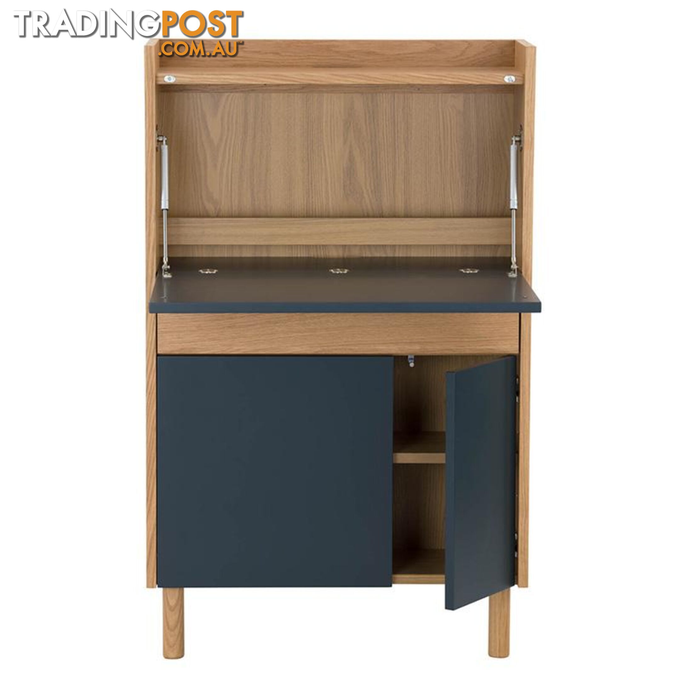 BARTON Study Desk 71cm - Blue & Natural - 122005 - 9334719000282