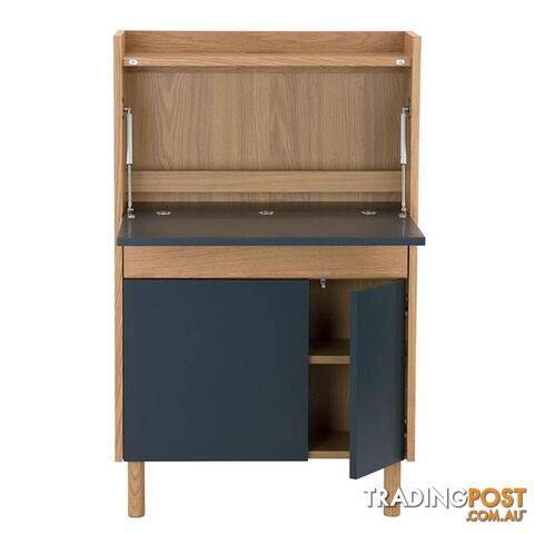 BARTON Study Desk 71cm - Blue & Natural - 122005 - 9334719000282