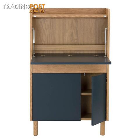 BARTON Study Desk 71cm - Blue & Natural - 122005 - 9334719000282