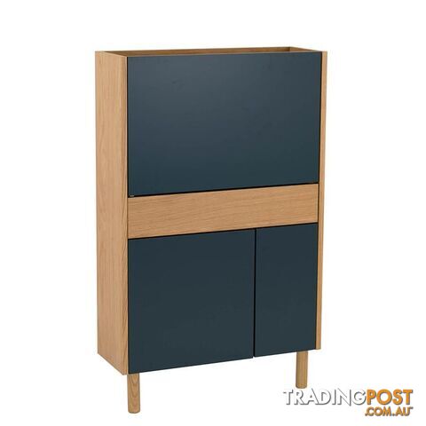 BARTON Study Desk 71cm - Blue & Natural - 122005 - 9334719000282