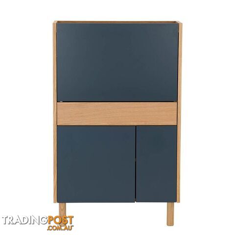 BARTON Study Desk 71cm - Blue & Natural - 122005 - 9334719000282