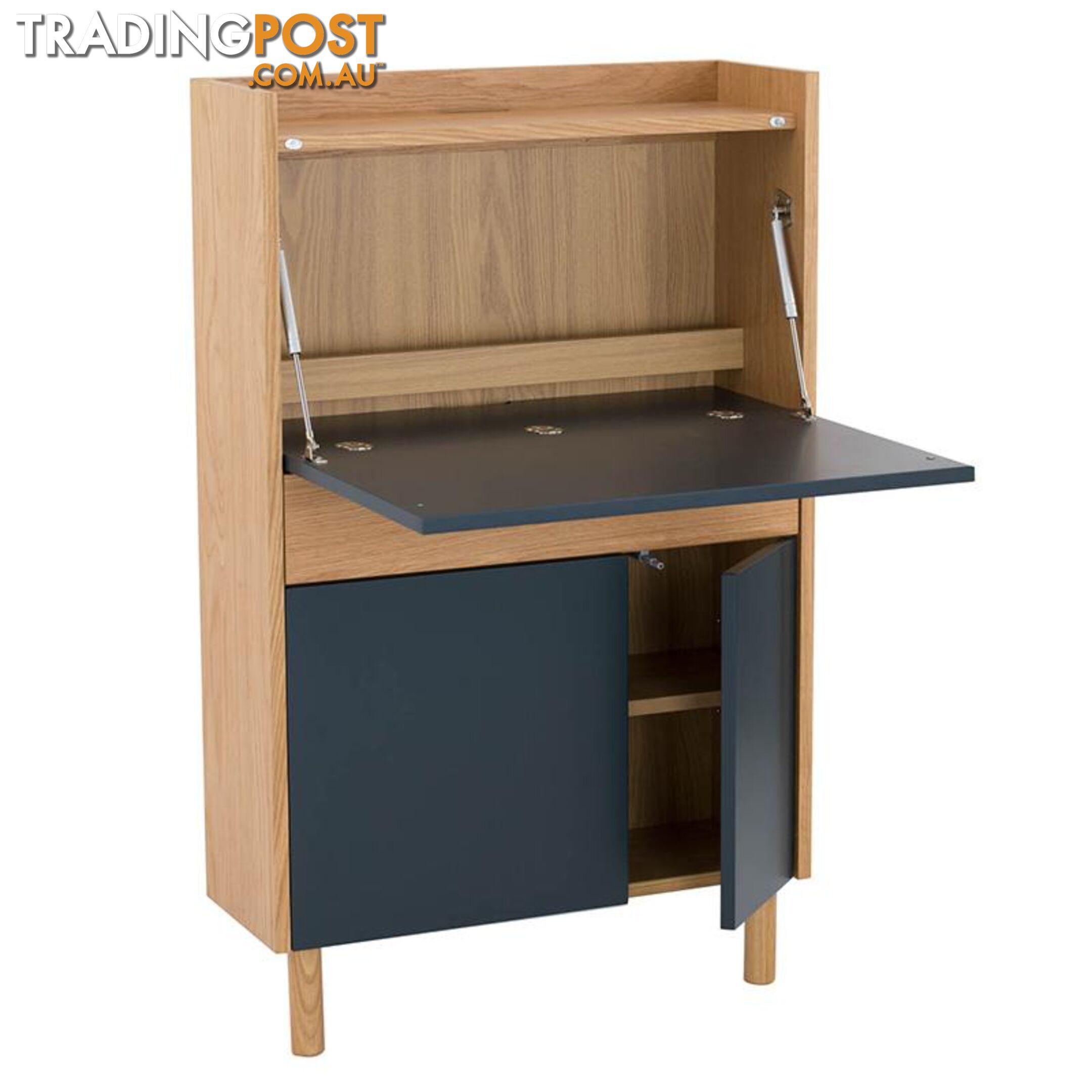 BARTON Study Desk 71cm - Blue & Natural - 122005 - 9334719000282