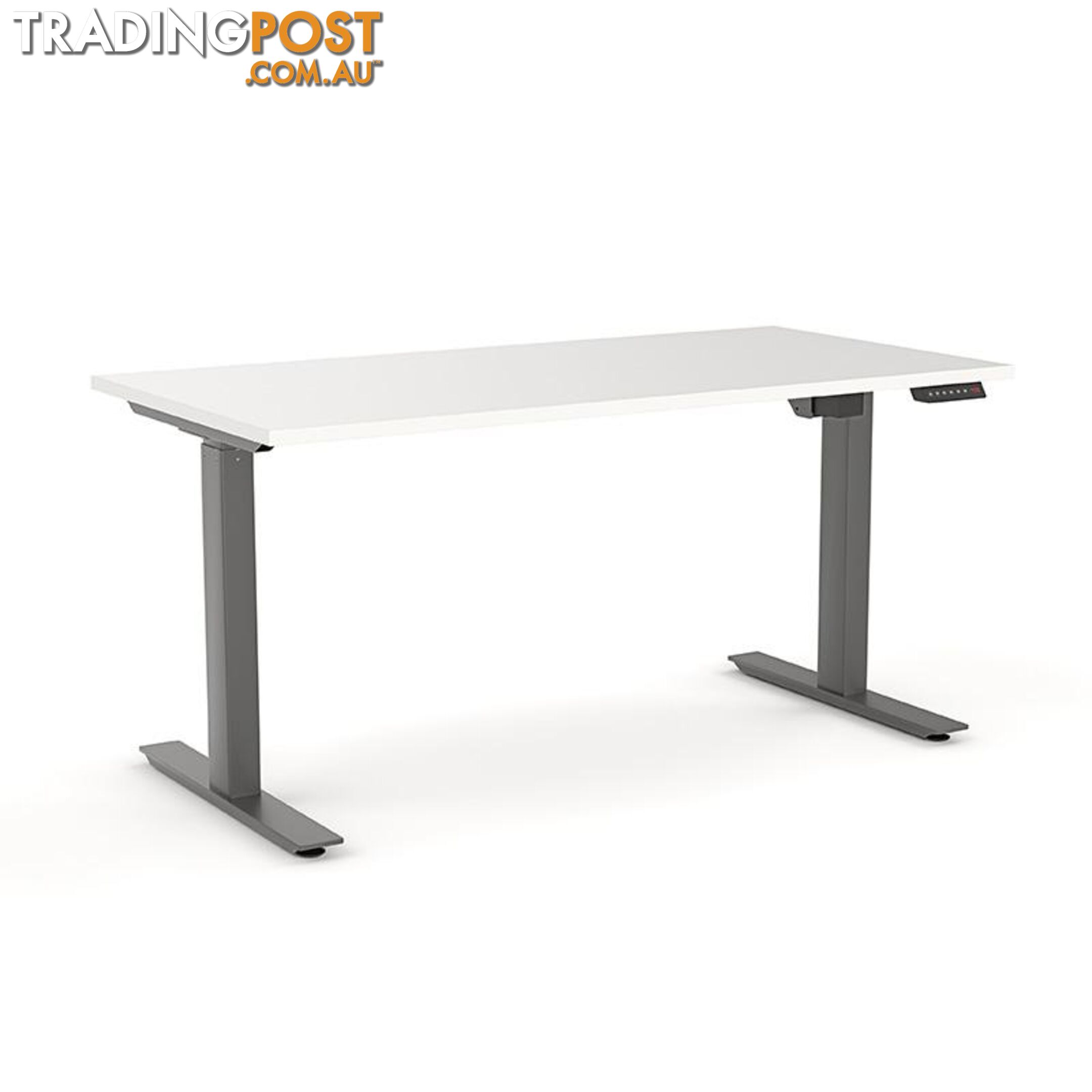 AGILE PRO Electric 2 Column Sit Standing Desk - 1200mm to 1800mm - White & Black - OG_AGE2SSD140