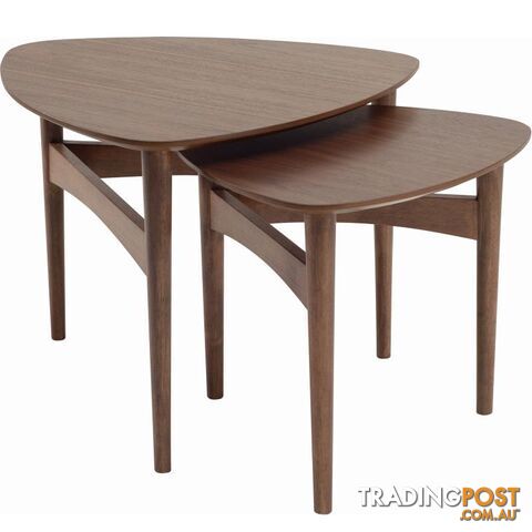 Set of 2 - Poet Coffee Tables - Walnut - 1309329 - 9334719004754
