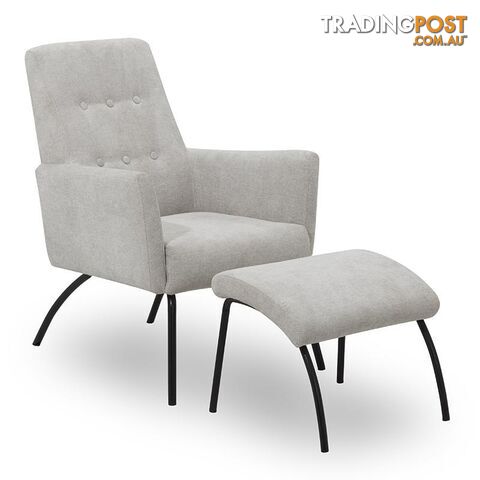 FOXTON Leisure Chair with Ottoman - Grey - DI-J1808-1 - 9334719001623