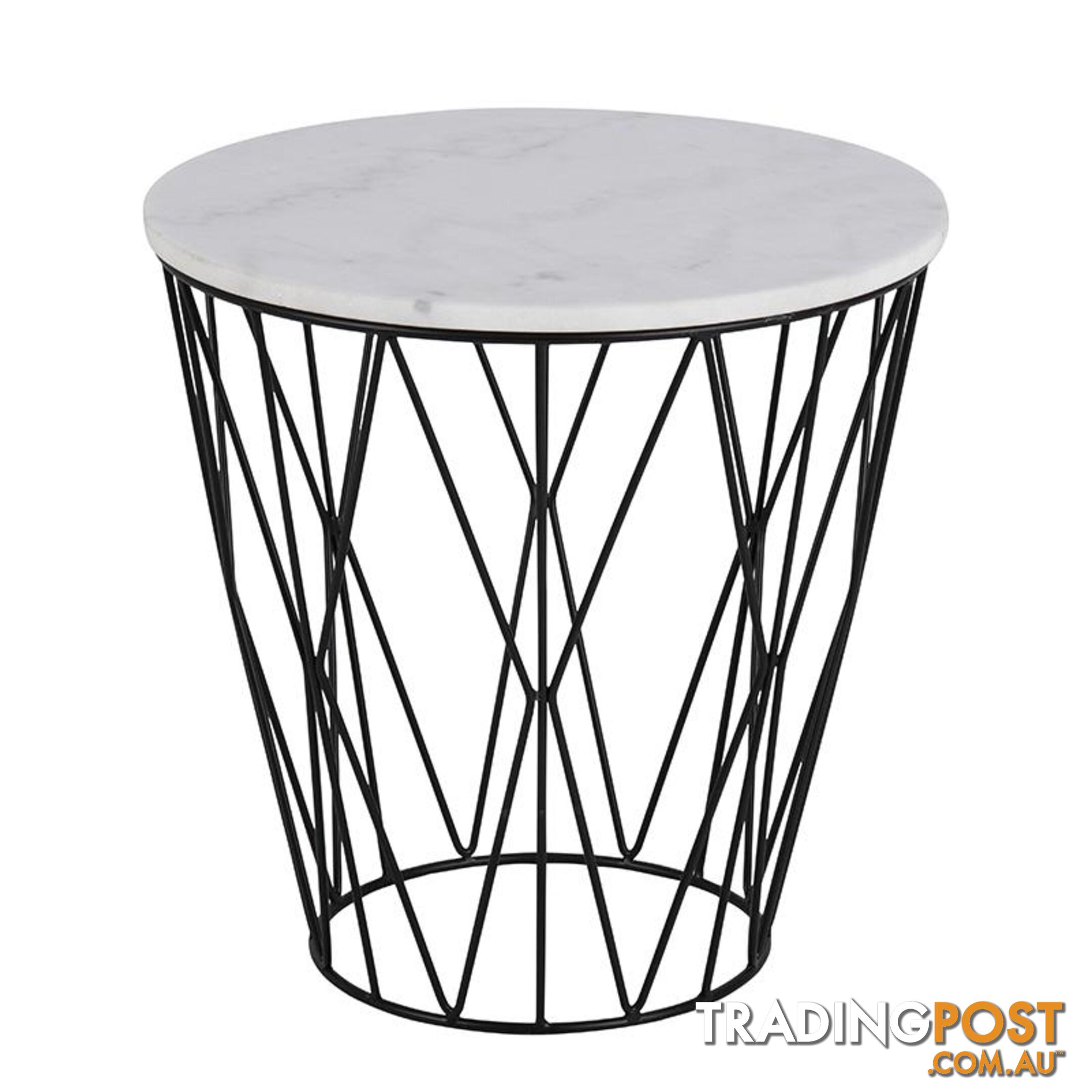 DARBY Side Table Marble 50cm - White - AC-H000018045 - 5705994994032