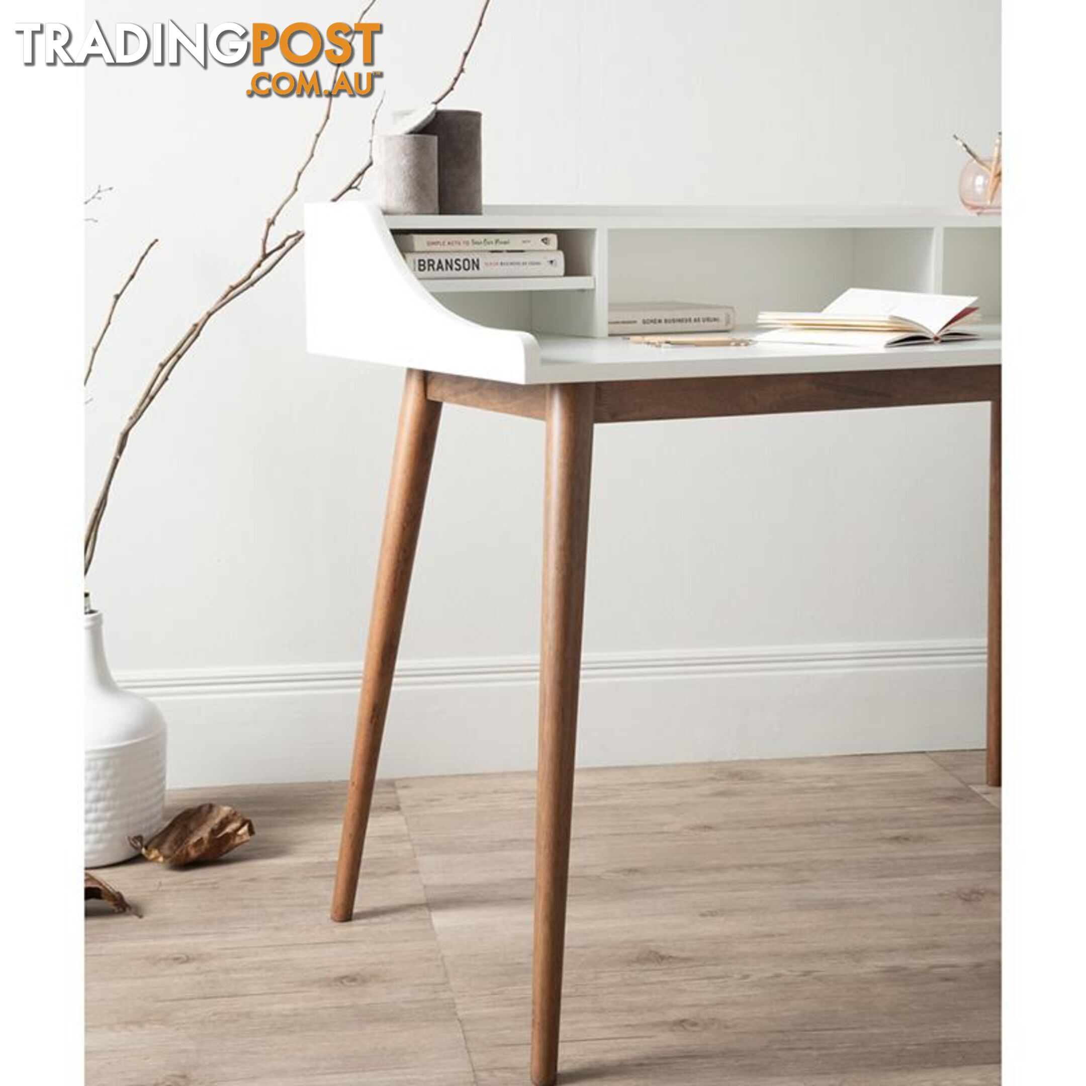 LAGOM Study Desk 120cm - Natural & White - 124030 - 9334719000473