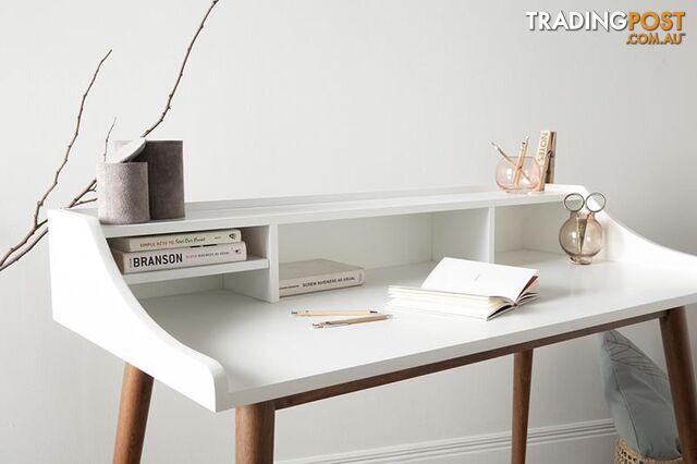 LAGOM Study Desk 120cm - Natural & White - 124030 - 9334719000473