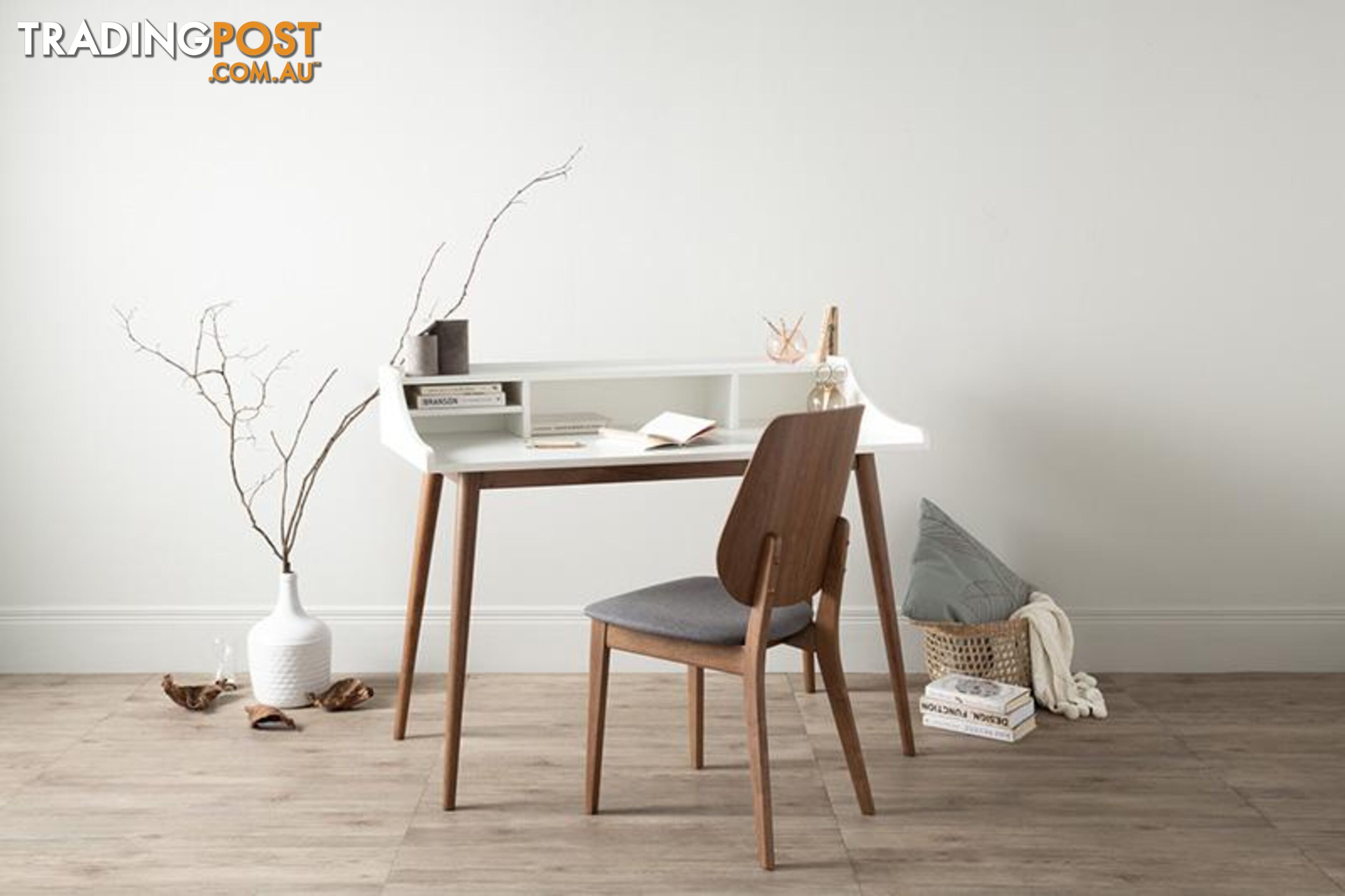 LAGOM Study Desk 120cm - Natural & White - 124030 - 9334719000473