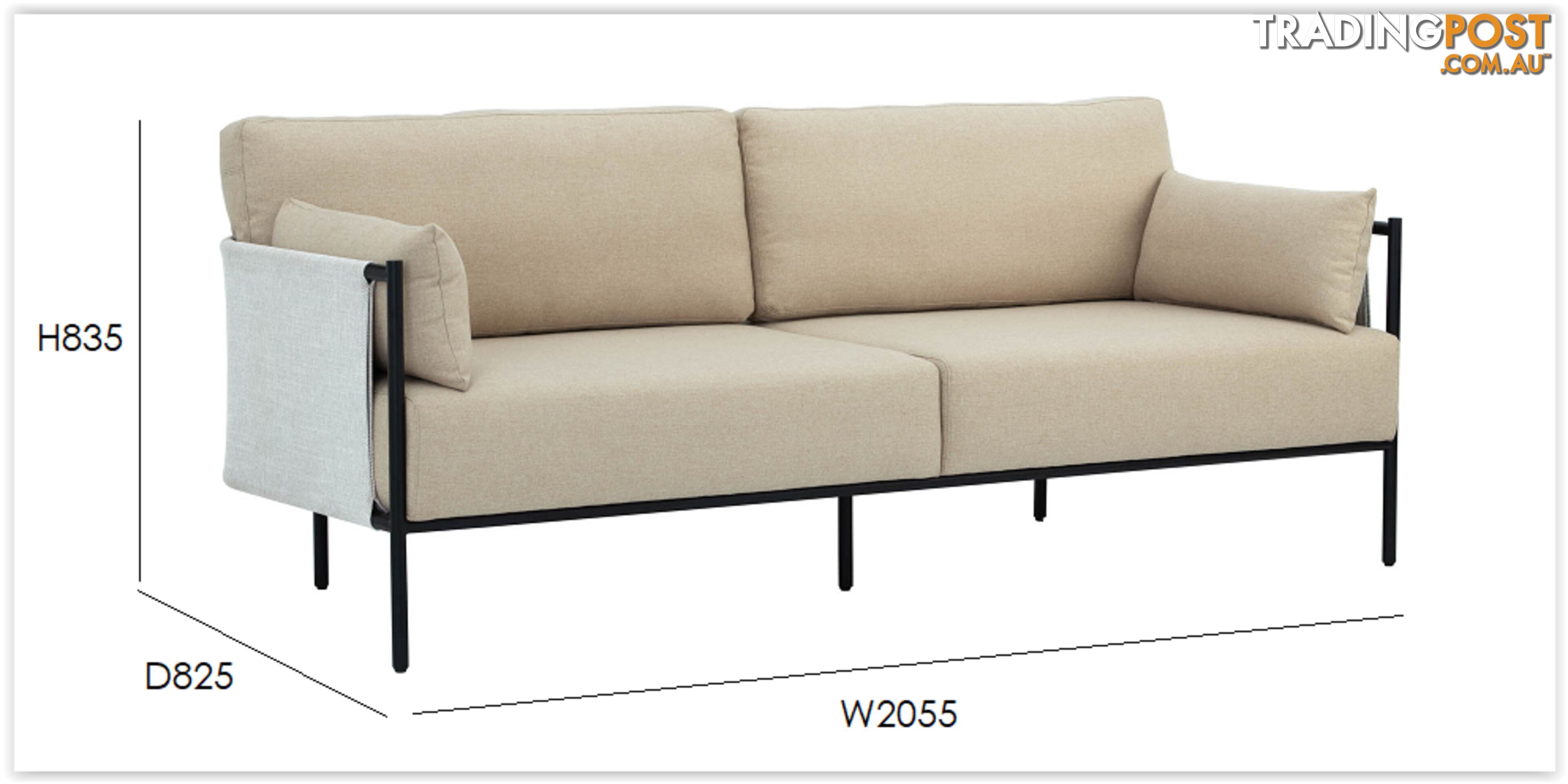 TREDIA 3 Seater Sofa - Tortilla/ White Grey Colour - 233124 - 9334719002613