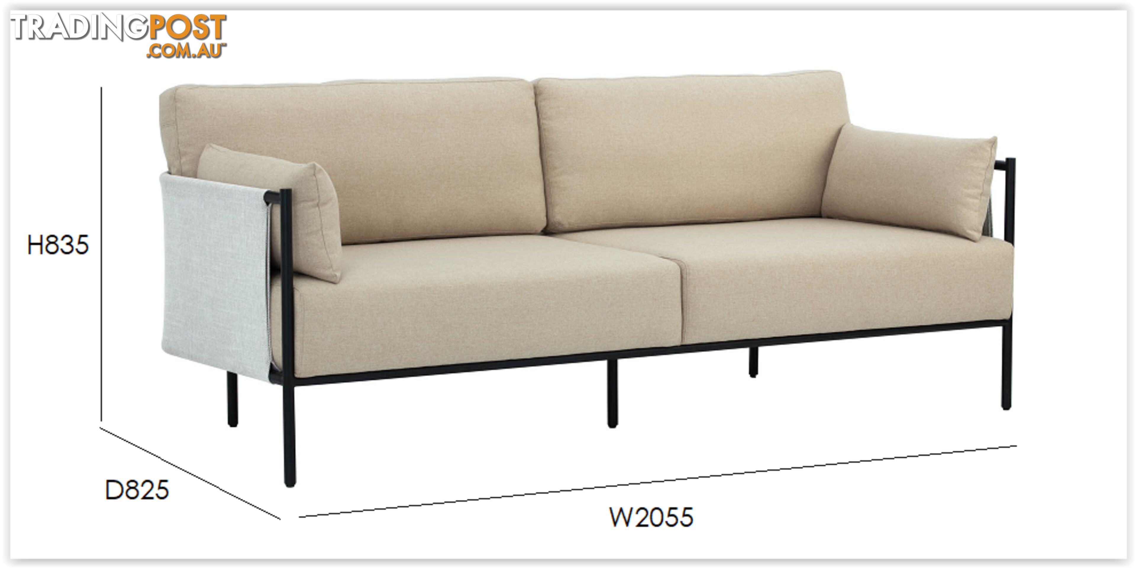 TREDIA 3 Seater Sofa - Tortilla/ White Grey Colour - 233124 - 9334719002613