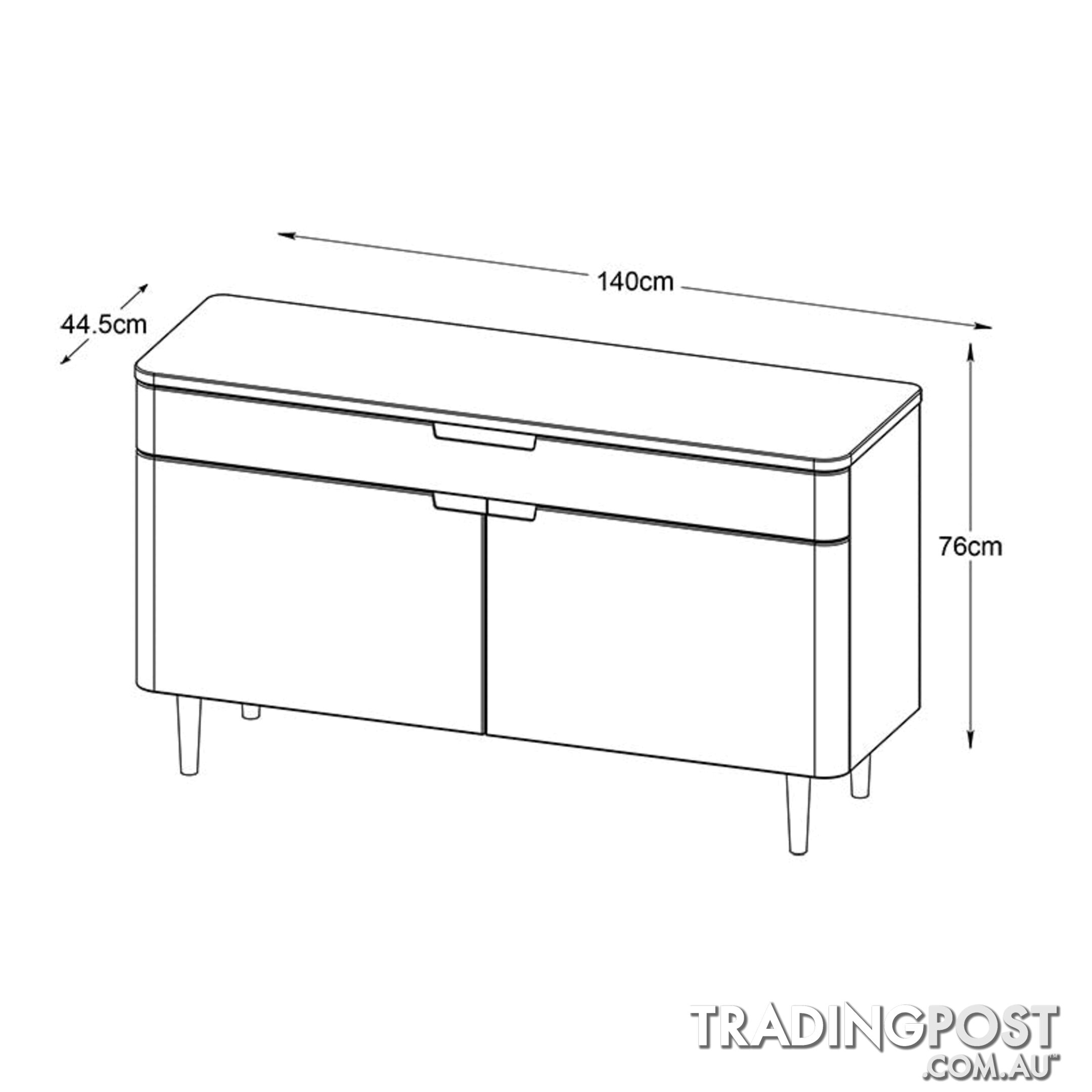 SIENNA Sideboard 140cm -  Natural & White - 36352231 - 5704745073477