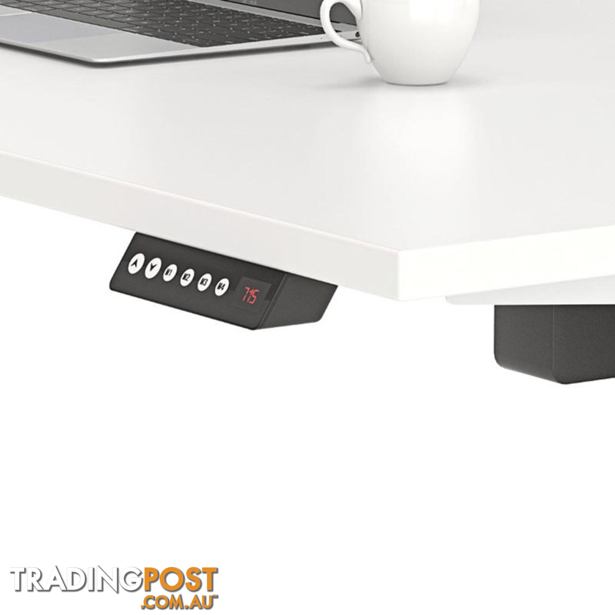 AGILE PRO Electric 2 Column Sit Standing Desk - 1200mm to 1800mm - White & Black - OG_AGE2SSD128