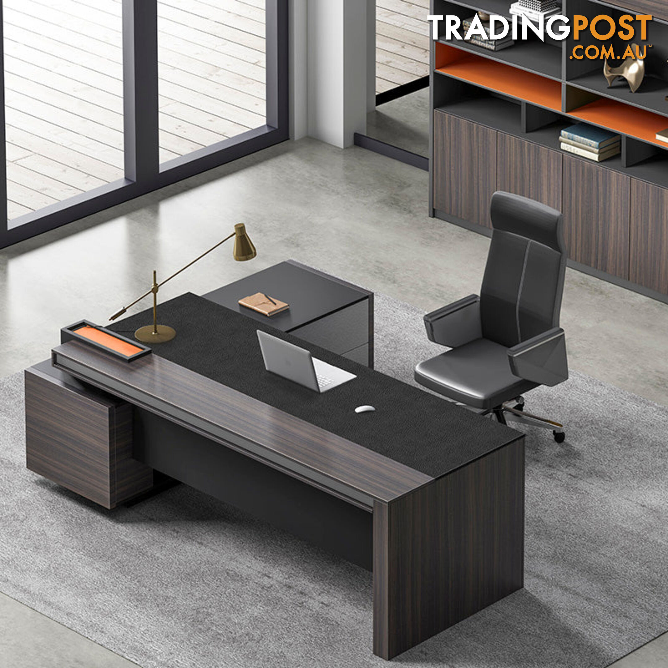 RADDIX Executive Desk with Right Return 1.8M - Brown - DF-FF-D0118R - 9334719003290