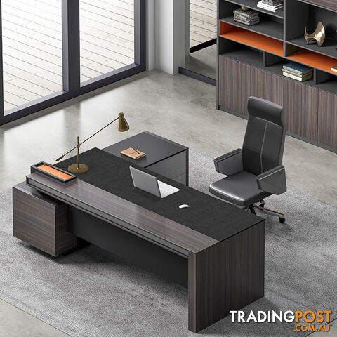 RADDIX Executive Desk with Right Return 1.8M - Brown - DF-FF-D0118R - 9334719003290