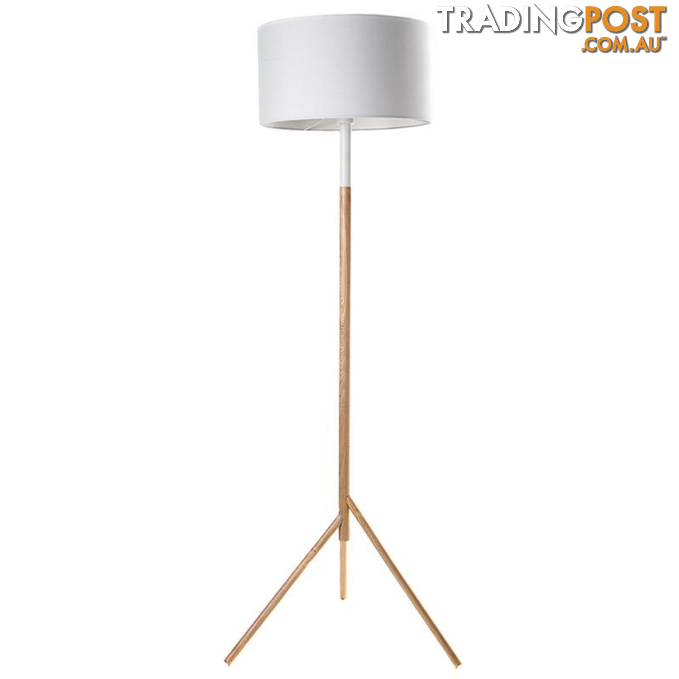 Woodi Floor Lamp - 150cm - White + Oak - IC-TRIF002 - 9334719000343
