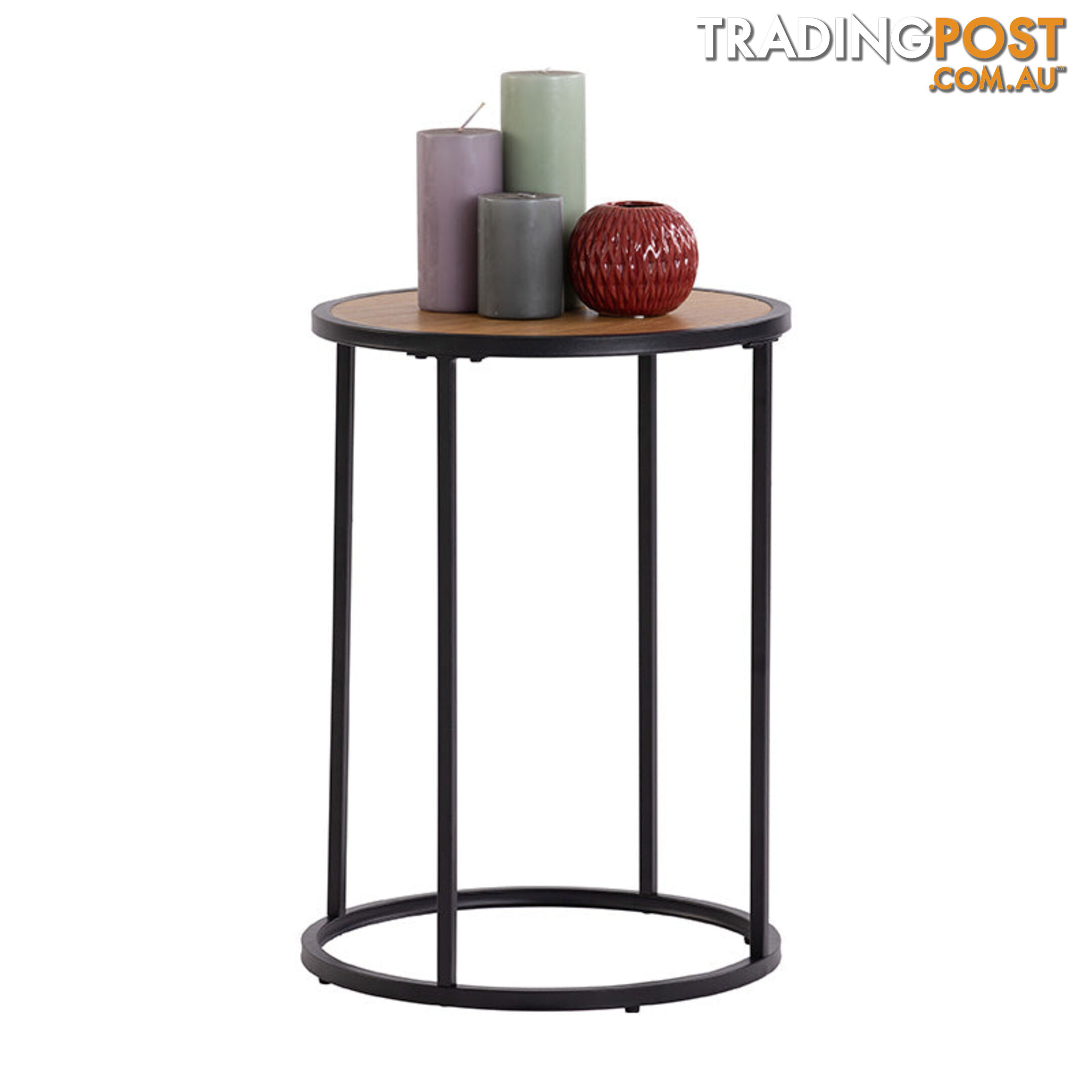 BRADFORD Side Table 40cm  - Natural & Black - 131065 - 9334719000480