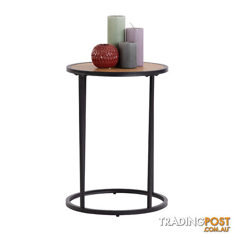 BRADFORD Side Table 40cm  - Natural & Black - 131065 - 9334719000480