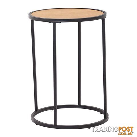 BRADFORD Side Table 40cm  - Natural & Black - 131065 - 9334719000480