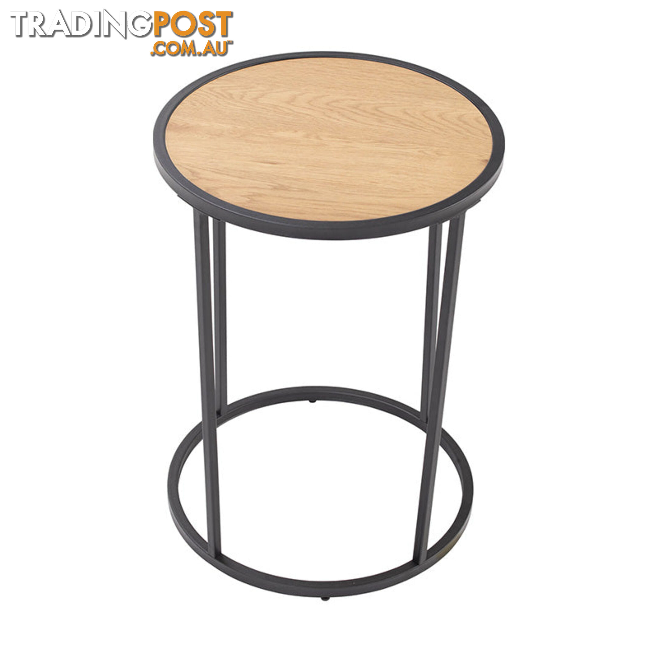 BRADFORD Side Table 40cm  - Natural & Black - 131065 - 9334719000480